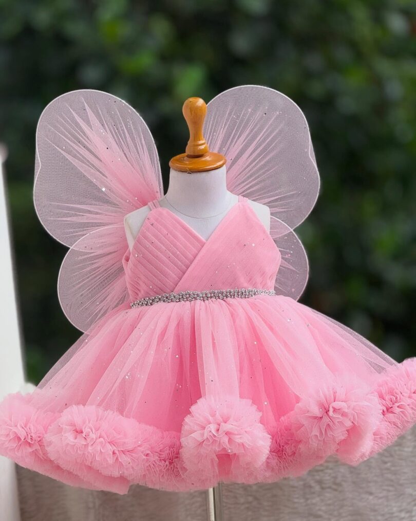 Sleeveless Baby Fairy Frock with Headband – Cotton & Polka Dot Set